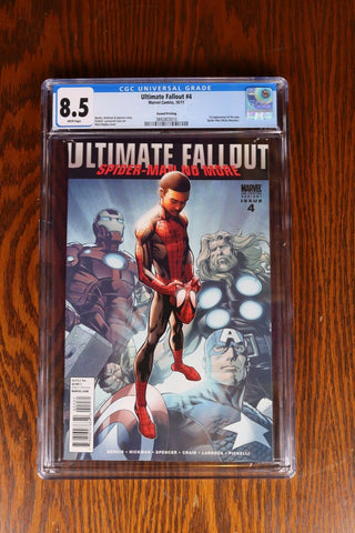 Ultimate Fallout #4 2nd Print - 8.5 CGC - First Miles Morales - MCU